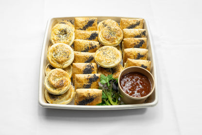 Flaky Delights: A Sausage Roll and Meat Pie Platter - 20pc