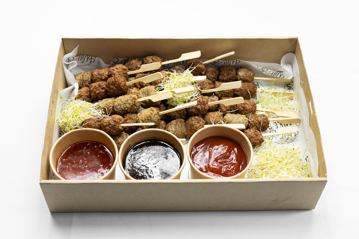 Meatball Skewers with a Trio of Sauces (18 pieces)