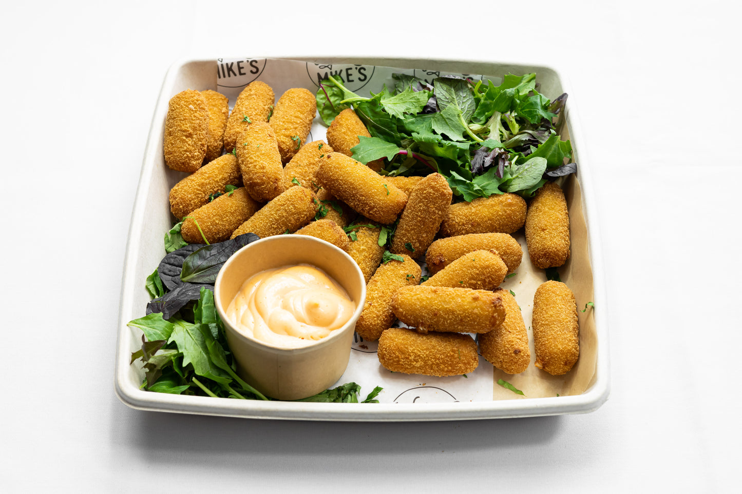 Mini Mac & Cheese Croquettes with a homemade spicy aioli (20 pieces)